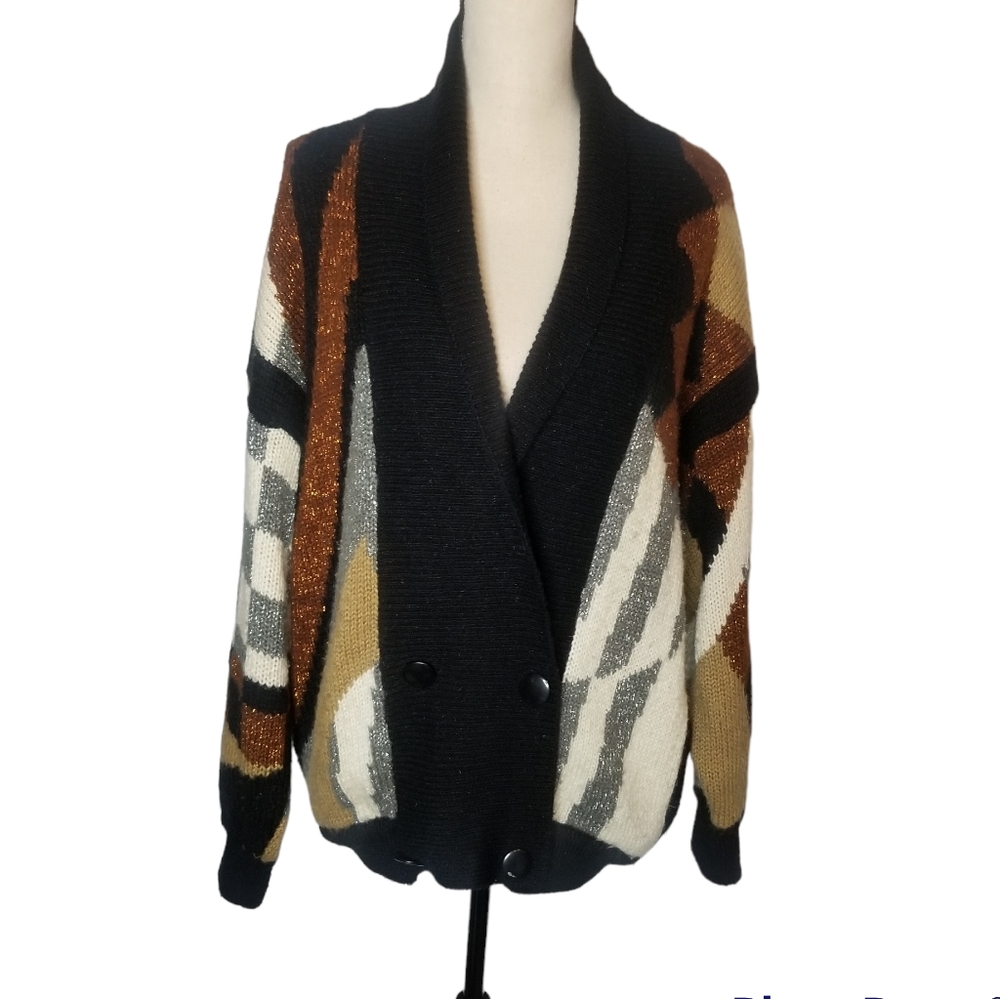 Vintage Bramble Lane Women's Animal Print Cardigan - Picture 1 of 9